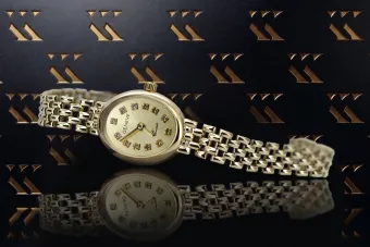 14K жълто злато Италиански Генева Дамски часовник lw016y