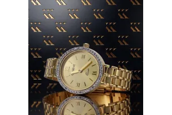 Ceas de damă din aur galben 14K, Geneve lw027y