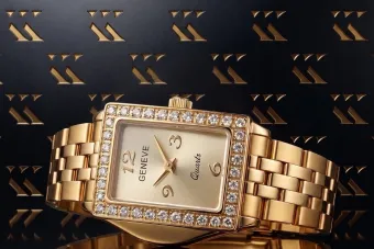 Руска съветска роза 14k 585 дамски часовник Geneve lw008r