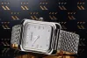 14K White Gold Square Damenuhr, lw003wdw&lbw003w