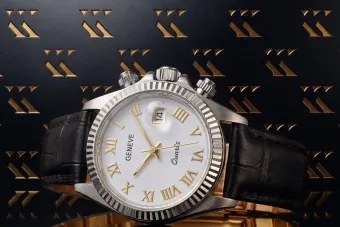 Часы Lady Geneve из белого золота 14 карат с жемчужным циферблатом lw020wdpr