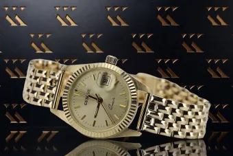 Złoty Zegarek Damski Geneve 14k 585 w Żółtym Kolorze lw020ydy&lbw004y