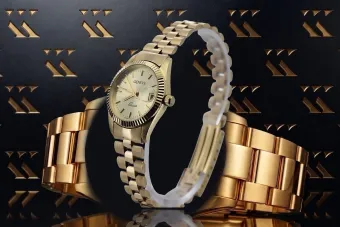 Желтые часы Geneve из золота 585 пробы для дам lw020ydy&lbw009y