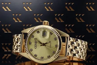 Gelb oder Lady Armbanduhr Geneve lw020ydyz&lbw004y