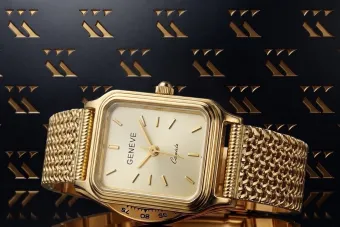 copie de Genève Montre pour femme en or 14 carats avec bracelet Lw023y & lbw004y