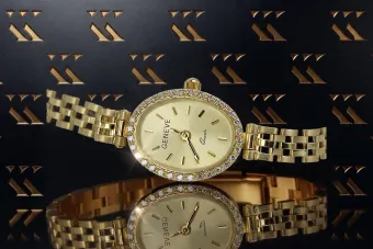 Montre de dame en or jaune 14 carats Geneve lw032y