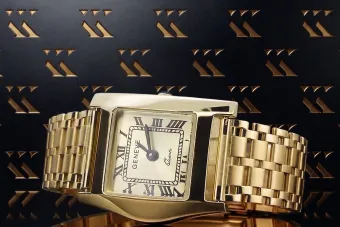 Ceas dreptunghiular pentru femei din aur de 14K lw036ydgb&lbw002y
