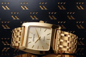 Жовтий 14k золото елегантний Леді дивитися Geneve lw036ydy&lbw002y
