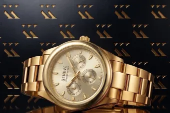 Reloj italiano amarillo 14k oro 585 lady Geneve lw037y