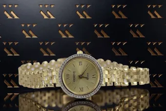 Ceas doamnă Geneve din aur galben 14K lw039y