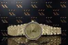 Italian 14K Yellow Gold Lady Geneve Watch with Gold Diamond Accents lw039y