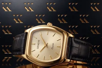 Yellow 14k 585 gold lady Geneve watch oval lw042y