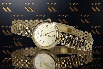 Montre Dame en Or Jaune 14 carats, O. Gift de Genève Lady lw045y