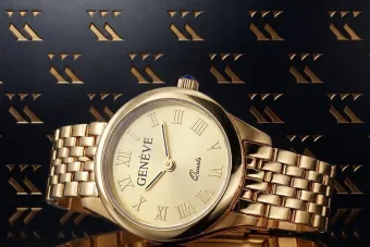 Ceas de damă din aur galben 14K Geneve Lady Gift lw048y