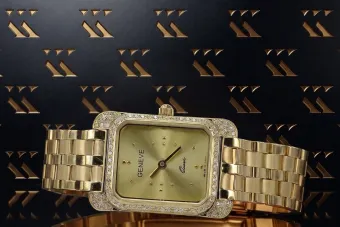 Jaune 14k 585 or Lady Genève montre-bracelet lw054ydg&lbw007y