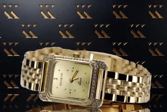 Montre-bracelet Lady Geneve en or jaune 14 carats 585 lw054ydg&lbw008y