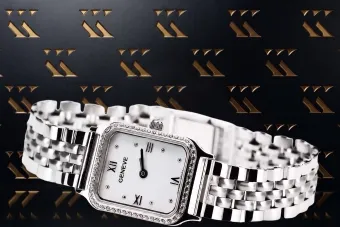 Белые наручные часы Lady Geneve из 14-каратного золота 585 пробы lw055wdw&lbw008w