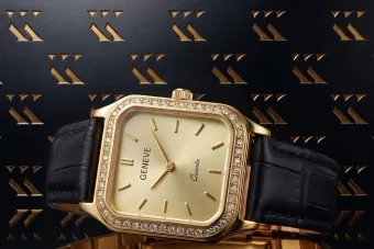 Damen Genève Armbanduhr aus 14 Karat Gelbgold lw055y