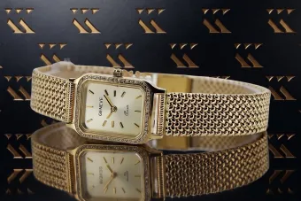 Жёлтое золотое леди наручные часы Geneve 14k 585 lw055y&lbw003y