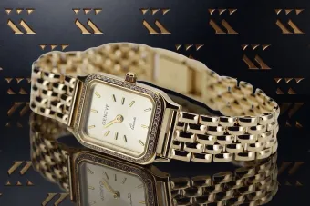 Złoty Damski Zegarek Ręczny Geneve 14k 585 lw055y&lbw004y