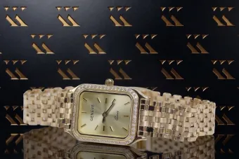 Goldene 14k 585 Damen Genf Armbanduhr lw055y&lbw006y