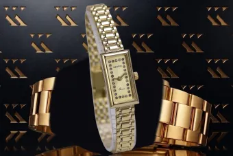 Italian 14K Yellow Gold Lady Geneve Watch lw058y