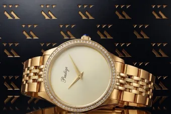 14 Karat Gelbgold Lady Geneve Uhr lw067y