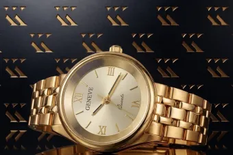 14K Yellow Gold Diamond Lady Geneve Watch lw069y
