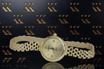 14K жълто злато, Златен Дамски Геневски Часовник lw070y