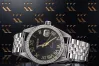 Geneve Damen-Armbanduhr aus 14 Karat 585er Gold mit schwarzem Zifferblatt, lw078wdbc&lbw008w