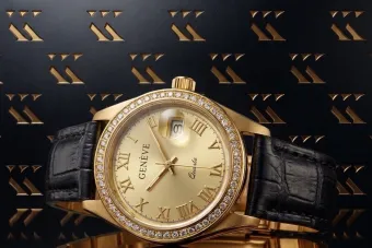 Montre de dame Geneve en or jaune 14 carats lw078ydg