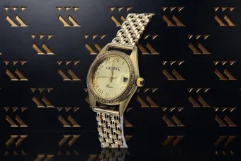 Жълто 14k 585 златен дамски ръчен часовник Женева lw078ydg&lbw004y