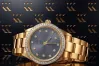 14K Yellow Gold Lady Geneve Watch with Gold Dial and Blue Dia lw080y