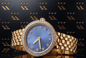 Ceas doamnă Aur galben 14K, Albastr lw101ydb