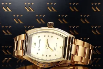 Yellow 14k 585 gold beautiful lady Geneve watch lw107y