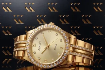 Złoty zegarek Geneve Lady 14k dla Damy lw108y