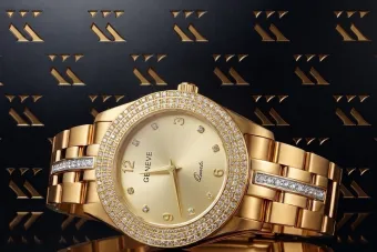 Reloj de dama en oro amarillo de 14 quilates Geneve Lady Gift lw113y