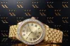 Italian Yellow Gold Lady Watch Geneve Lady Gift - 14K Yellow Gold, Gold Dia. Bracelet lw117y