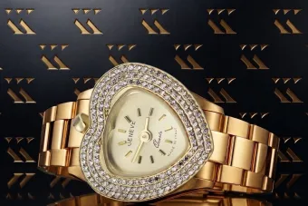 Yellow 14k gold Lady watch pendant Geneve lw121y