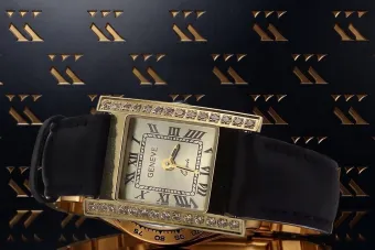 Or jaune 14k Geneve dame 0.25ct Diamond watch lwd035ydy