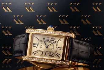 Жовтий 14k золото Geneve леді 0.33ct Алмазний годинник lwd104ydg