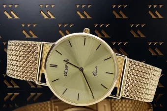 Желтый 14k 585 золото Леди смотрите Geneve mw004ydy&mbw021y-f