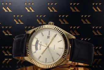 Жовтий 14k золото чоловіків жінок Geneve дивитися mw008ydy