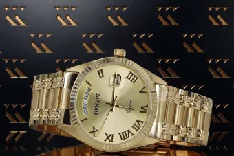 Prześliczny złoty zegarek damski 14k 585 Geneve mw013ydg&mbw006yo-f