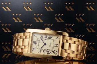 Montre Homme en Or Jaune 14 Carats Geneve mw089y