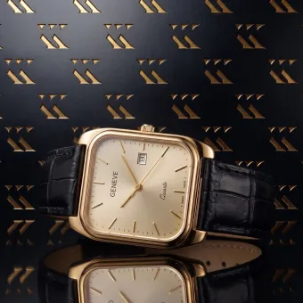 Zegarek męski z czerwonego różowego złota 14k 585 Geneve mw001r