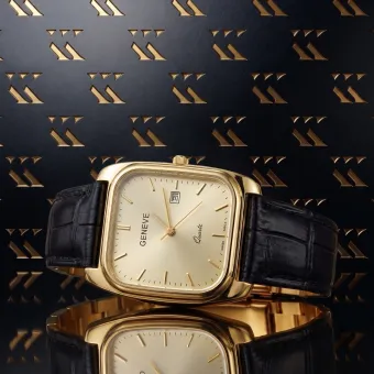 Желтый 14k золото 585 мужские часы Geneve mw001ydy