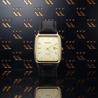 Genf Herrenuhr in 14 Karat Gelbgold, Weiß und Gold mw002y