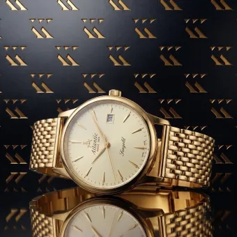 Gelbes 14k Gold Herrenuhr Atlantik Armbanduhr mw003y&mbw013y