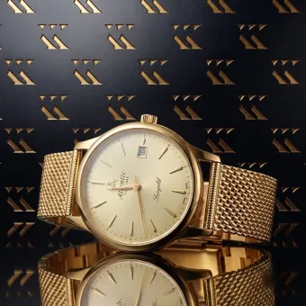Reloj de pulsera dorado de 14k para hombre en Atlántico mw003y&mbw014y